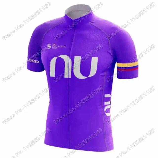 Camisa de Ciclismo 2024 Nu Colombia Cycling Team - Kit Masculino de Verão com Manga Curta e Calções para Estrada