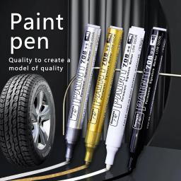 Canetas marcadoras de tinta metálica com conjunto de tinta ouro prata branco permanente 2mm marcadores de arte para mangá artesanato scrapbooking materiais de arte - Image 1