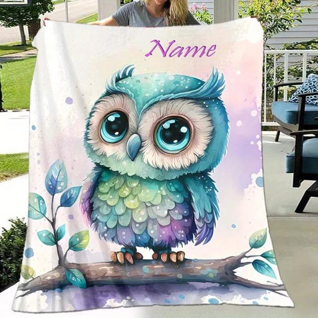 Cobertor Personalizado Coruja Animal 70x100cm
