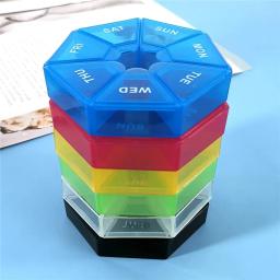 Caso De Comprimido De Plástico Portátil, Tablet Titular, Candy Box, Tablet Dispenser, Travel Organizer, 7 Dias De Armazenamento, 1Pc - Image 4