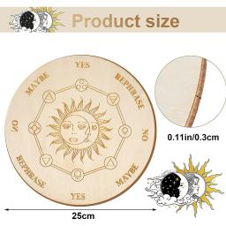 Placa de jogo de pêndulo de adivinhação de madeira com estrela da lua adivinhação energia carven placa de cura meditação altar ornamentos - Image 6