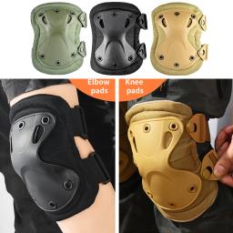 Conjunto de almofadas protetoras de joelho e cotovelo, Segurança exterior CS Paintball, Equipamento de skate, 4pcs por conjunto - Image 3