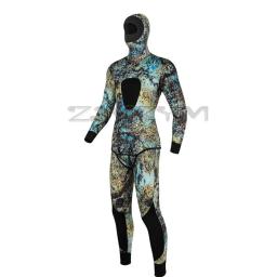 Fato de mergulho longo com capuz masculino, mergulho subaquático, natação, surf, neoprene, 5mm - Image 3