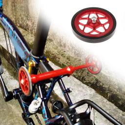 Roda auxiliar de bicicleta dobrável com parafuso, Rolo fácil para reparo, Liga de alumínio Estável para dobrar a bicicleta, 80mm - Image 3