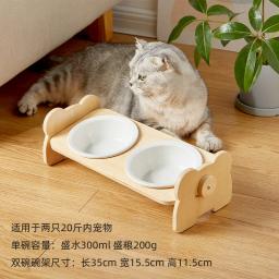 Tigelas de cachorro de bambu ajustáveis com suporte, comida para gato e água, alimentador de coelho para animais pequenos e médios - Image 4