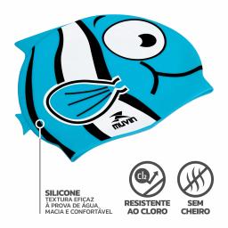 Touca de Natação em Silicone Kid Muvin Estampada com Alta Resistência para Treino e Lazer - Image 5