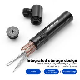 CO2 bomba de bicicleta com tubeless pneu Repair Kit, Schrader e Presta válvula, Bike pneu Inflator, liga de alumínio para MTB Road Bike - Image 3
