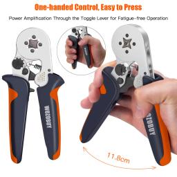 Kit de ferramentas de friso da virola, crimper auto-ajustável do fio da catraca de wozobuy hsc8 6-6a/6-4a para conectores elétricos do fio - Image 5