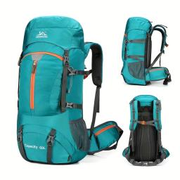 Mochila de grande capacidade para homens, esporte ao ar livre, trekking, caminhadas, alpinismo, bolsa de ombro com capa de chuva 60L - Image 1