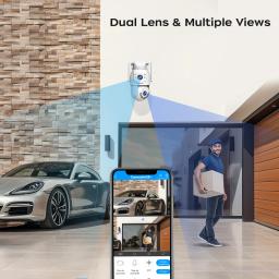 Lenovo 4k 6mp wifi câmera de vigilância segurança ao ar livre lente dupla tela ai rastreamento câmera ip ptz cctv vigilância vídeo - Image 3