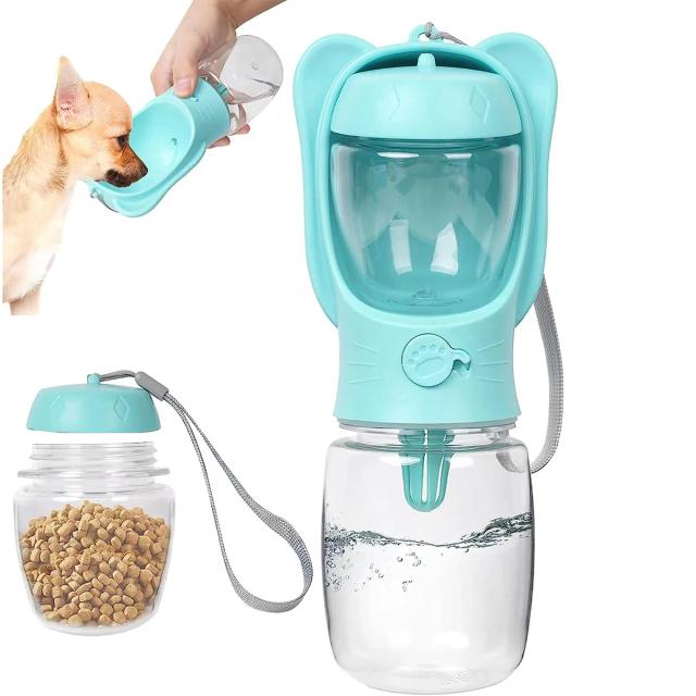 Dispensador de Água e Comida para Cachorros com Recipiente Removível e Trava à Prova de Vazamento para Viagens e Caminhadas