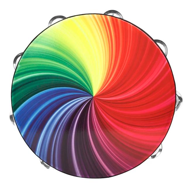 Tambor Colorido SLADE-Tambourine para Educação Infantil - Instrumento de Percussão com Dupla Linha e 10 Percussões Inclusas