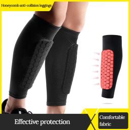 1pc favo de mel de futebol caneleiras protetores de futebol esportes legging shinguards mangas perna protetor engrenagem protetora haste - Image 2
