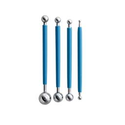 Ferramentas De Modelagem De Escultura Conjunto, Ferramentas De Argila, Pontilhando, Escultura, Dupla Acabamento, Bola De Metal, Decoração De Bolo, 4Pcs - Image 4