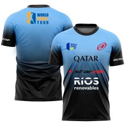 Camiseta esportiva solta de manga curta masculina, tops de tênis de secagem rápida, malha respirável, ao ar livre, verão - Image 2