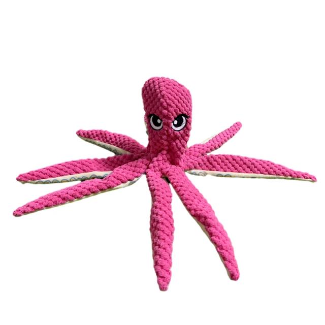Brinquedo Interativo de Pelúcia para Cães de Todos os Tamanhos - Octopus Puzzle Squeak Resistente para Higiene Dental