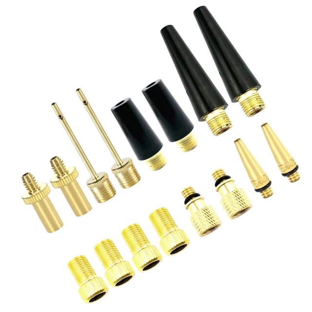 Kit de 16 Adaptadores de Válvula Presta e Schrader para Bomba de Ar de Bicicleta e Compressor