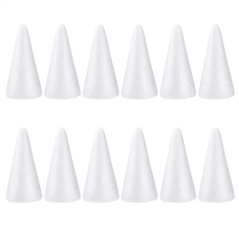 Cone cones de isopor árvore artesanato poliestireno natal diy whiteballs artesanato floralparty formas decorativas suprimentos crianças natal - Image 1