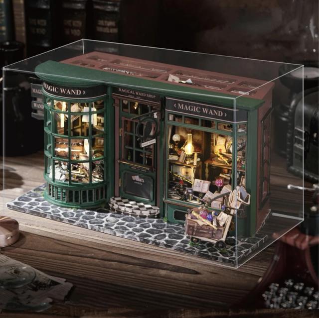 DIY Casa de Bonecas Madeira Miniatura Retro Kit com Móveis Roombox Modelo Crianças Presente