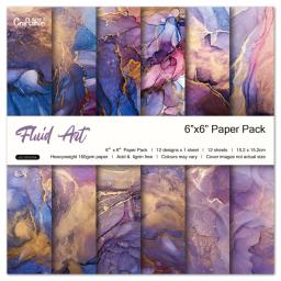 KLJUYP-Arte Fluida Scrapbooking Pads, Arte Origami, Papel De Fundo, Fazer Cartões, Artesanato DIY, 12 Folhas - Image 1