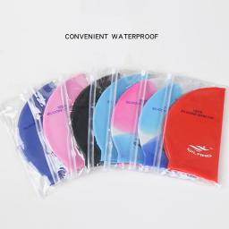 Boné de natação impermeável de silicone para homens e mulheres, cabelo comprido, chapéu elástico de mergulho para adultos e crianças, novo - Image 5