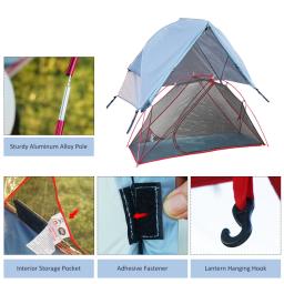 Barraca de acampamento resistente à água leve, berço para 1 pessoa, apto para exterior, camping, mochila, viajando - Image 5