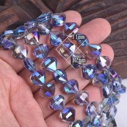 Facetado Contas De Vidro De Cristal para Fazer Jóias, Forma De Vieira, Brilhante, Brilhante, Colorido, Solto, Descobertas DIY, 11x12mm, 10Pcs - Image 2