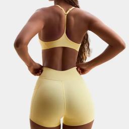Alta elasticidade cruz de volta sutiã esportivo fitness yoga shorts definir bel design de volta pescoço pendurado roupa interior esportiva - Image 2