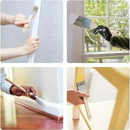 Conjunto profissional de pincéis de madeira, 5 peças, pintura de madeira, escova plana angular, ferramenta decorativa diy para pintura de móveis de parede - Image 2