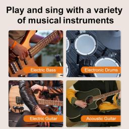 Amplificador portátil recarregável da guitarra acústica, orador de Bluetooth, ajuste do Reverb do canal duplo - Image 2