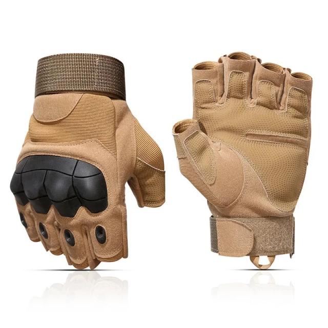 Luvas Táticas Sem Dedos para Aventura: Hard Knuckle para Paintball, Airsoft, Caça, Combate e Mais
