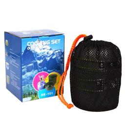 2024 portátil conjunto de panelas acampamento ao ar livre pote mini fogão a gás conjuntos natureza caminhada piquenique cozinhar conjunto com colher dobrável garfo faca - Image 1