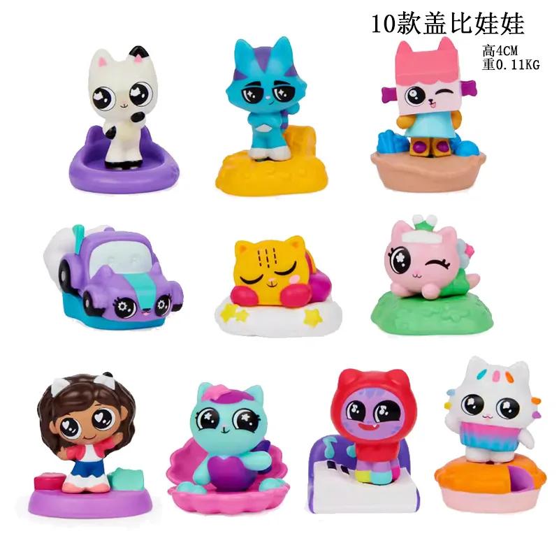 13 pçs gabby dollhouse anime figura brinquedo carro sorridente gato abraço gaby menina bonecas mercat dos desenhos animados figura de ação crianças presentes de aniversário de natal - Image 1