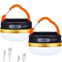 Led lanterna de acampamento usb recarregável portátil tenda luz 1800mah power bank com base ímã lanterna elétrica - Image 1