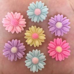 10 pçs resina 20mm glitter bepowder margarida flatback pedra botões scrapbooks enfeites de casamento para roupas decoração diy - Image 1