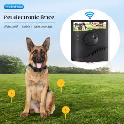 Sistema eletrônico de vedação Pet, colar do treinamento do cão de contenção, Pet acessórios, cerca do cão elétrico, som choque colarinho, impermeável - Image 2