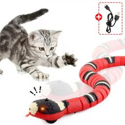 Automático Eletrônico Snake Cat Teaser, Smart Sensing, Brinquedos Interativos, Indoor Play, Kitten Toy, USB Recarregável para Gatos e Gatinhos - Image 1