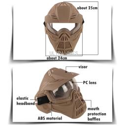 Máscara Tática Facial Completa Com Lente, Máscara De Tiro, Treinamento De Paintball, CS Wargame, Proteção, Airsoft, Máscaras De Combate, Óculos De Proteção - Image 4