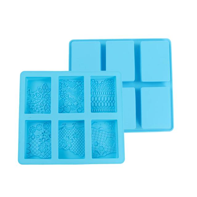 Moldes de Silicone para Sabão com Padrões de Laço, Ideal para DIY e Artesanato em Casa, 6 Cavidades