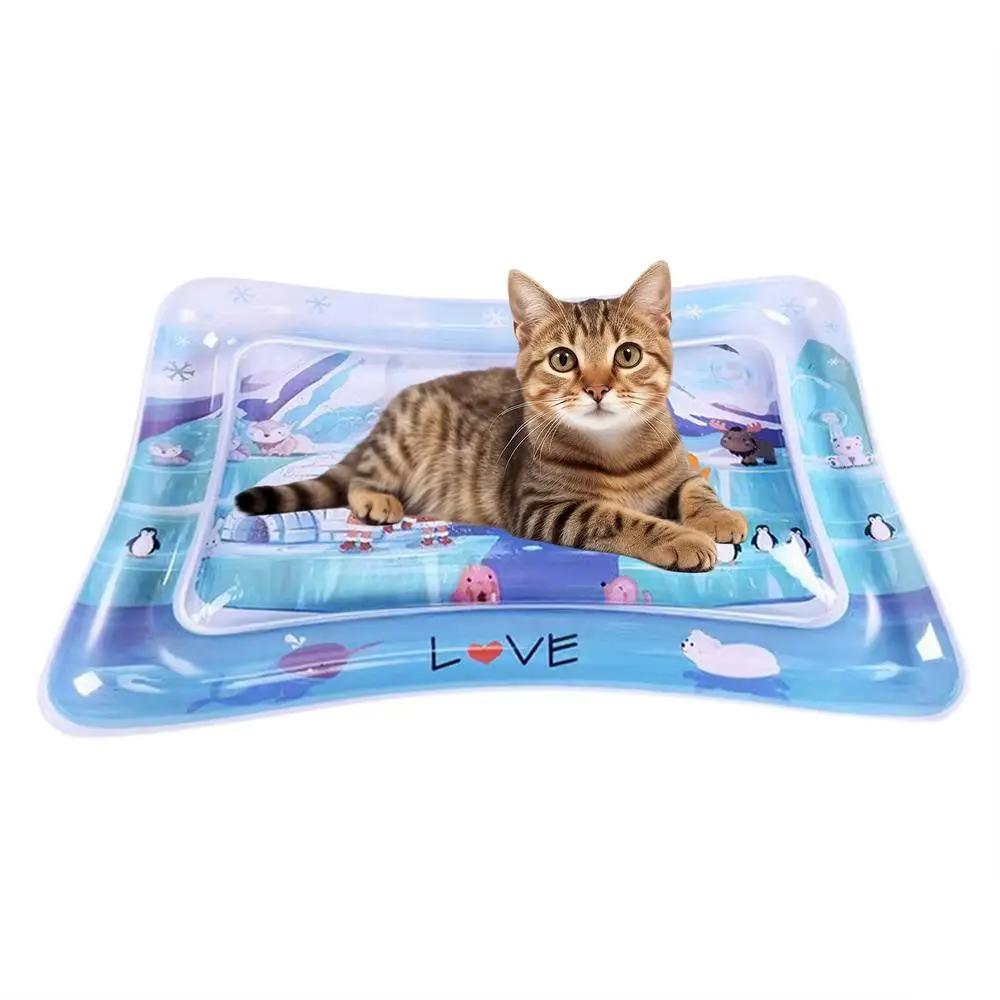 Tapete de água sensorial para cães e gatos, Tapete espesso com peixes, Jogando Water Pad, Verão - Image 1