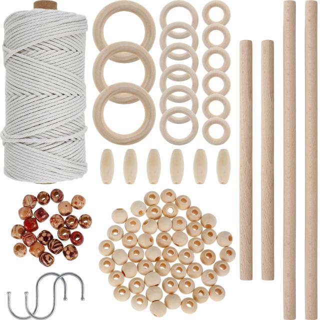 Kit Completo de Macramé para Iniciantes com Corda de Algodão Natural - Faça sua Própria Decoração de Parede DIY
