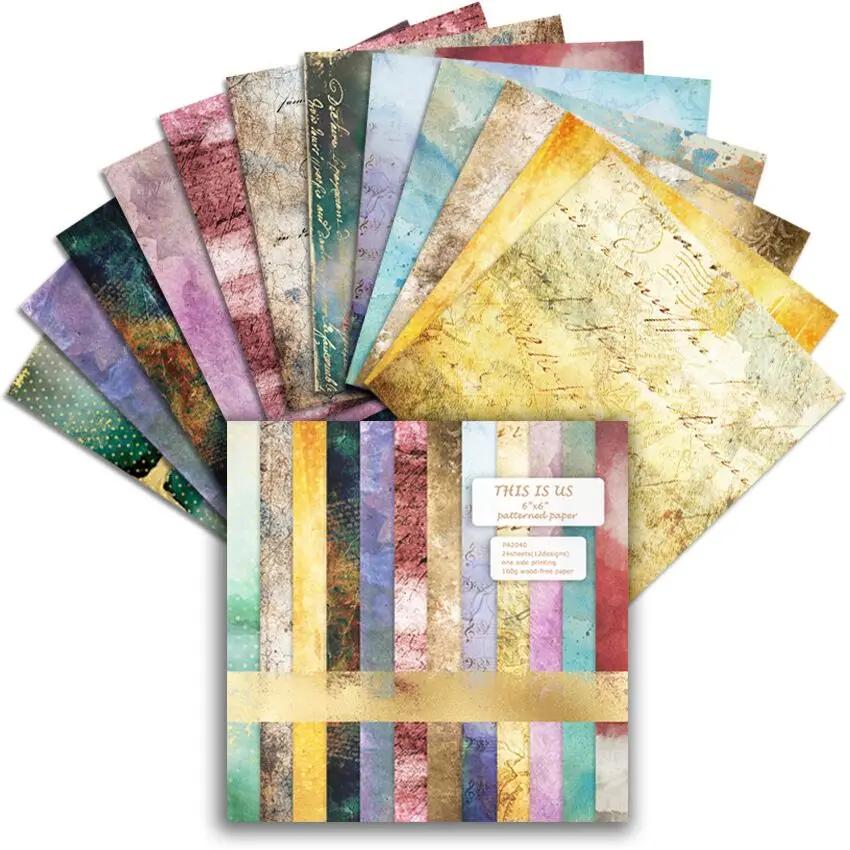 Papel artesanal do ofício, bloco de papel scrapbooking, bloco do fundo, este é nós estilo, 24 folhas, novo, 2023 - Image 1