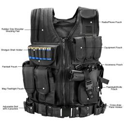 Caça ajustável roupas de segurança swat colete tático jaqueta equipamento de peito multi-bolso cs cosplay caça colete de acampamento acessório - Image 1