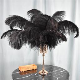Plumas de Decoração de Penas De Avestruz Preta, Vasos Bordados Artesanais, Mesas De Festa, Decoração DIY, 15-70cm - Image 4