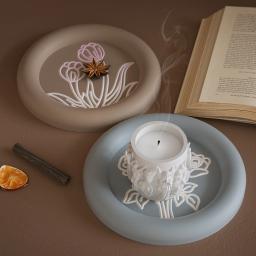 Molde De Gesso De Cimento Concreto, Jesmonite Moldes, Rose Tulip, Padrão Em Relevo, Moldes De Coaster De Bandeja, Fundição De Resina - Image 2