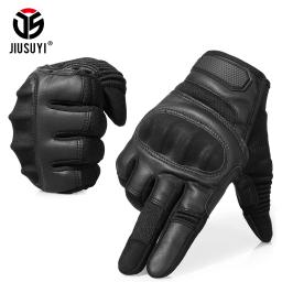 Luvas táticas de dedo completo couro pu airsoft combate paintball caça trabalho bicicleta tela sensível ao toque anti-skid equipamentos de proteção masculino - Image 1