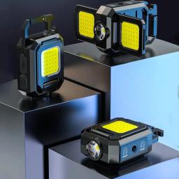 LED Mini Keychain Light, XPE Pocket Work Light, Lanterna COB, USB recarregável, Lanterna de emergência para camping ao ar livre e pesca - Image 1