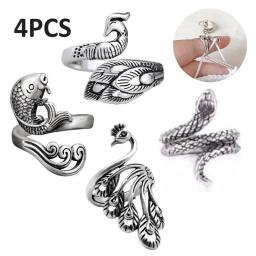 4/8x diy artesanal tricô anel loop crochê dedo dedal fio guias ajustável aberto ferramenta de dedilhado com fio artefato de lã - Image 1
