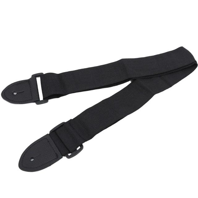 Correia de Guitarra Preta com Bolso - Cinto Acústico Personalizado para Músicos