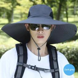 Chapéu de sol de abas grandes para homens e mulheres, abas largas, malha respirável UV, sombra ao ar livre, 15cm, verão - Image 3